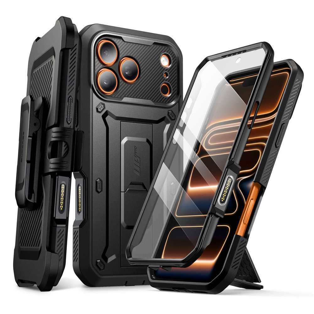 Supcase 360 Backcover met screen protector iPhone 17 Pro Max hoesje – Zwart 1 Supcase 360 Backcover met screen protector iPhone 17 Pro Max hoesje – Zwart 1