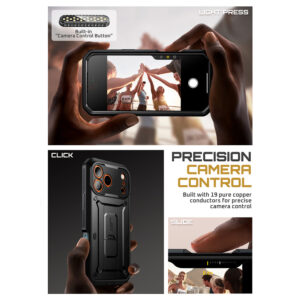 Supcase 360 Backcover met screen protector iPhone 17 Pro Max hoesje – Zwart - 5