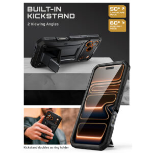 Supcase 360 Backcover met screen protector iPhone 17 Pro Max hoesje – Zwart - 6