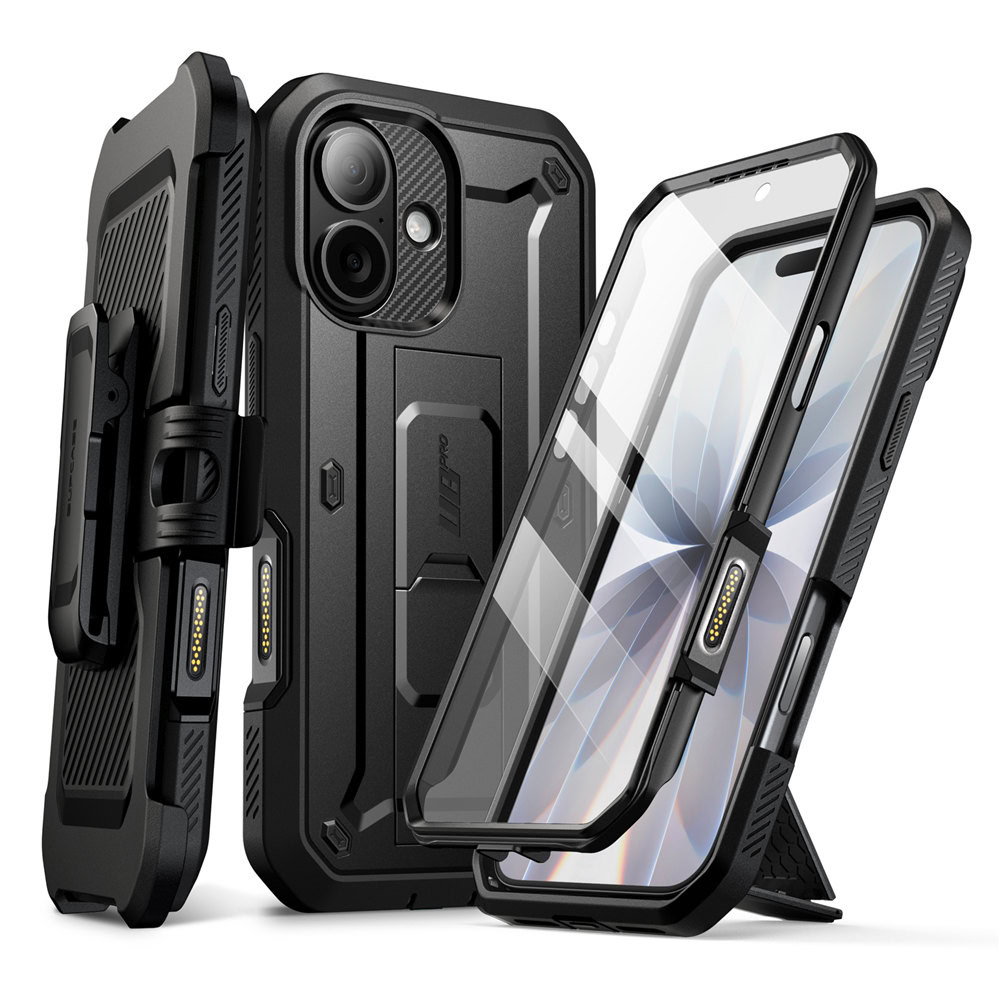 Supcase 360 Backcover met screen protector iPhone 17 hoesje – Zwart 1 Supcase 360 Backcover met screen protector iPhone 17 hoesje – Zwart 1