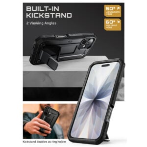 Supcase 360 Backcover met screen protector iPhone 17 hoesje – Zwart - 6