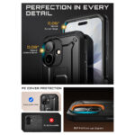 Supcase 360 Backcover met screen protector iPhone 17 hoesje – Zwart - 8