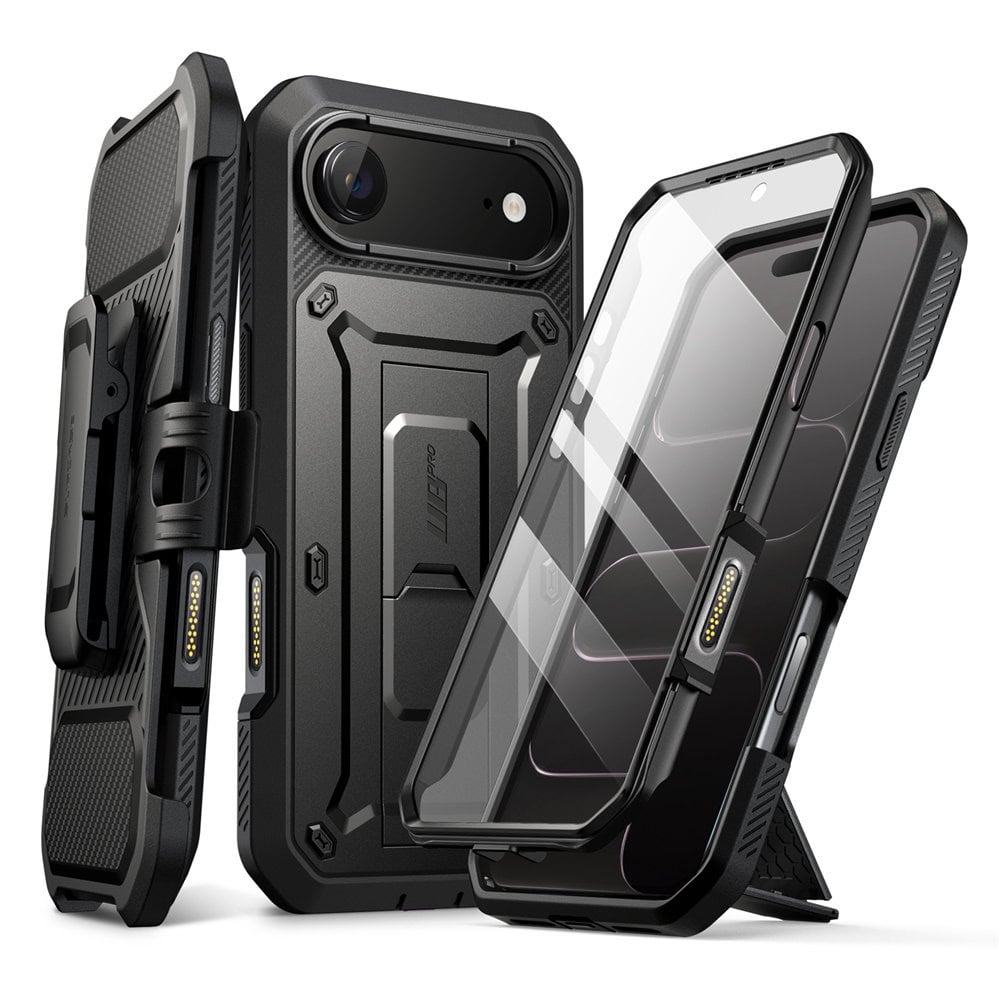Supcase 360 Backcover met screen protector iPhone Air hoesje – Zwart 1 Supcase 360 Backcover met screen protector iPhone Air hoesje – Zwart 1