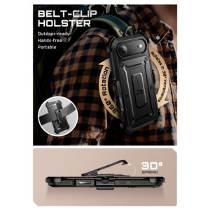 Supcase 360 Backcover met screen protector iPhone Air hoesje – Zwart - 9