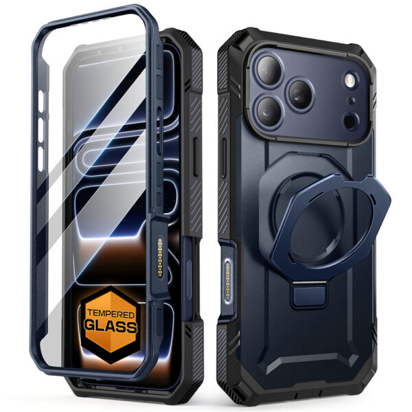 Supcase UB Grip Pro iPhone 17 Pro Max hoesje met Screenprotector en MagSafe - Blauw