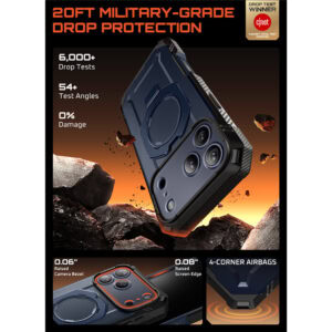 Supcase UB Grip Pro iPhone 17 Pro Max hoesje met Screenprotector en MagSafe – Blauw - 4