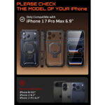 Supcase UB Grip Pro iPhone 17 Pro Max hoesje met Screenprotector en MagSafe – Zwart Transparant - 3