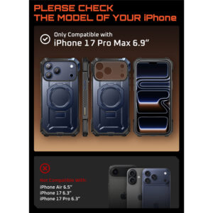 Supcase UB Grip hoesje geschikt voor iPhone 17 Pro Max met MagSafe – Blauw - 3