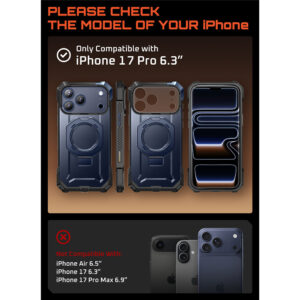 Supcase UB Grip hoesje geschikt voor iPhone 17 Pro met MagSafe – Blauw - 3