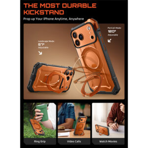 Supcase UB Grip hoesje geschikt voor iPhone 17 Pro met MagSafe – Oranje Transparant - 5