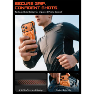 Supcase UB Grip hoesje geschikt voor iPhone 17 Pro met MagSafe – Oranje Transparant - 9