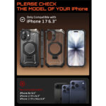 Supcase UB Grip hoesje geschikt voor iPhone 17 met MagSafe – Zwart Transparant - 3