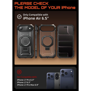 Supcase UB Grip hoesje geschikt voor iPhone Air met MagSafe – Zwart Transparant - 3