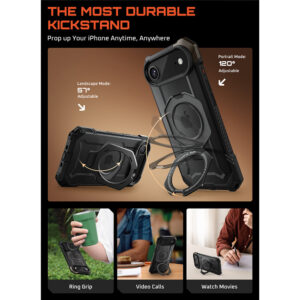 Supcase UB Grip hoesje geschikt voor iPhone Air met MagSafe – Zwart Transparant - 5
