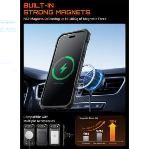 Supcase UB Grip hoesje geschikt voor iPhone Air met MagSafe – Zwart Transparant - 7