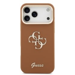 Guess 4G Logo met Camerastand functie iPhone 17 Pro Max hoesje - Bruin