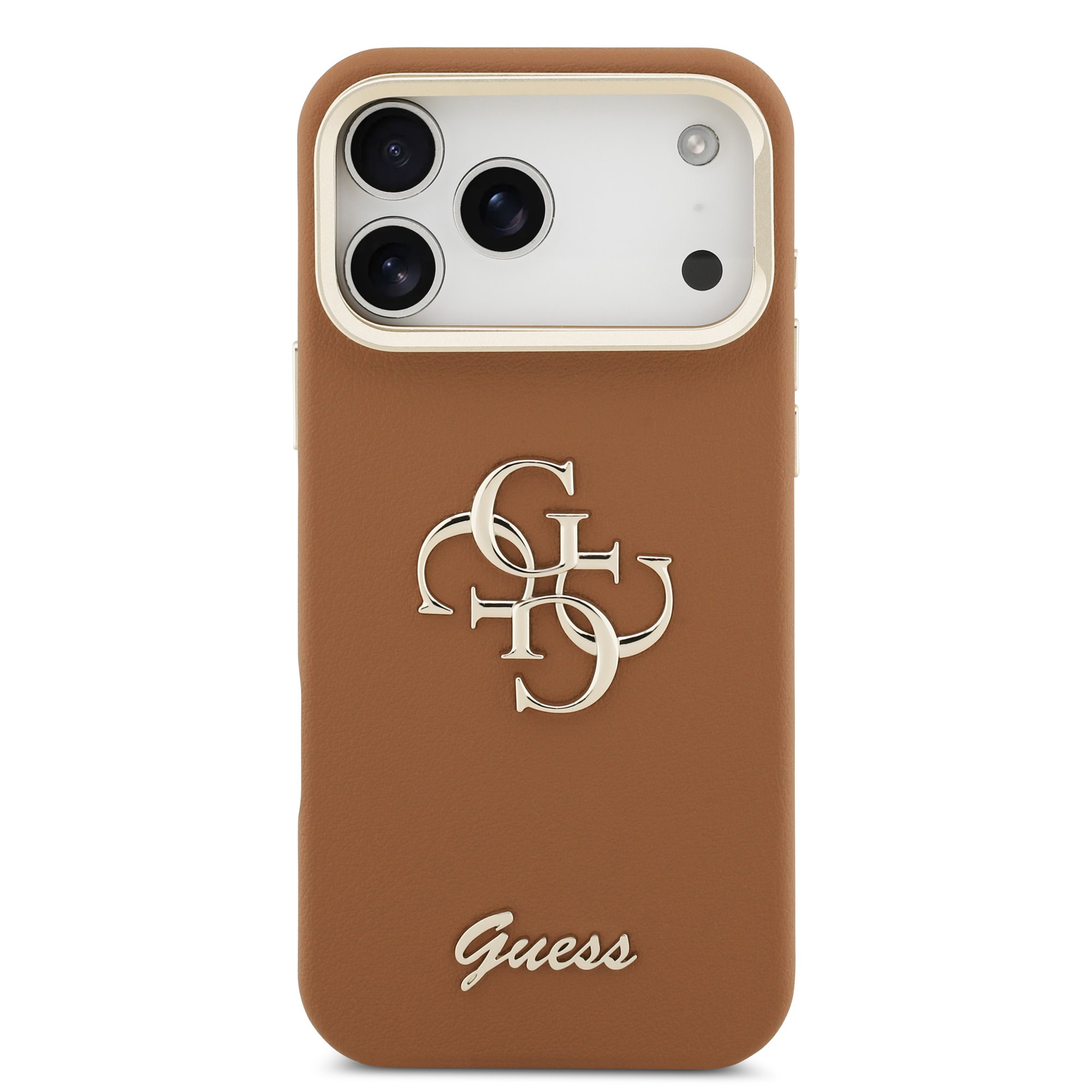 Guess 4G Logo met Camerastand functie iPhone 17 Pro Max hoesje – Bruin 1 Guess 4G Logo met Camerastand functie iPhone 17 Pro Max hoesje – Bruin 1