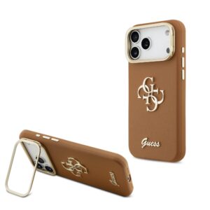 Guess 4G Logo met Camerastand functie iPhone 17 Pro Max hoesje – Bruin - 1