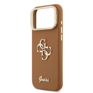 Guess 4G Logo met Camerastand functie iPhone 17 Pro Max hoesje – Bruin - 4