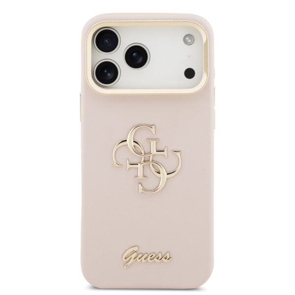 Guess 4G Logo met Camerastand functie iPhone 17 Pro Max hoesje - Roze