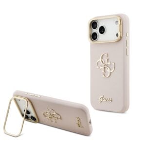 Guess 4G Logo met Camerastand functie iPhone 17 Pro Max hoesje – Roze - 1
