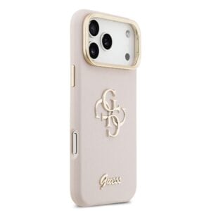 Guess 4G Logo met Camerastand functie iPhone 17 Pro Max hoesje – Roze - 3