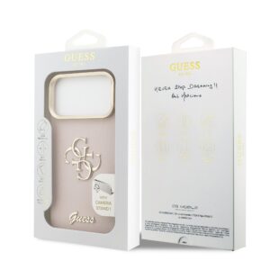 Guess 4G Logo met Camerastand functie iPhone 17 Pro Max hoesje – Roze - 6