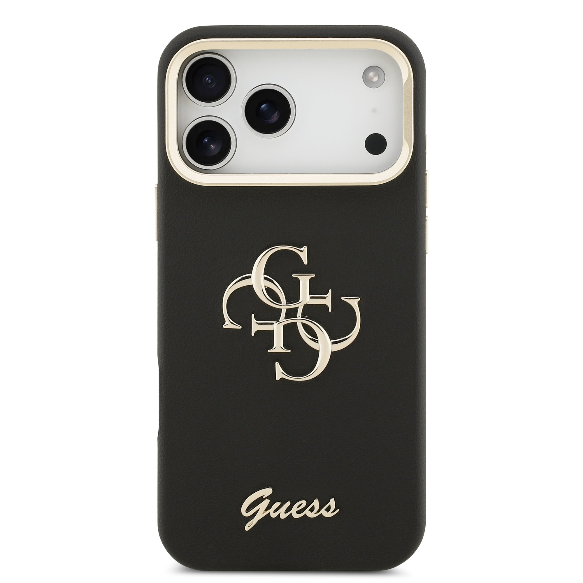 Guess 4G Logo met Camerastand functie iPhone 17 Pro Max hoesje – Zwart 1 Guess 4G Logo met Camerastand functie iPhone 17 Pro Max hoesje – Zwart 1