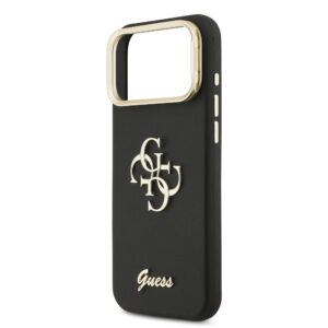 Guess 4G Logo met Camerastand functie iPhone 17 Pro Max hoesje – Zwart - 4