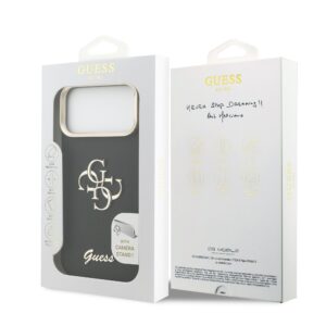Guess 4G Logo met Camerastand functie iPhone 17 Pro Max hoesje – Zwart - 6