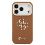 Guess 4G Logo met Camerastand functie iPhone 17 Pro hoesje - Bruin