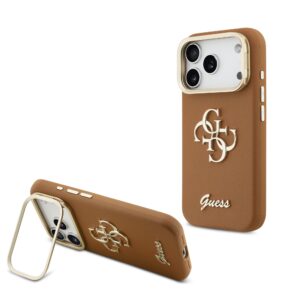 Guess 4G Logo met Camerastand functie iPhone 17 Pro hoesje – Bruin - 1