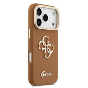 Guess 4G Logo met Camerastand functie iPhone 17 Pro hoesje – Bruin - 3