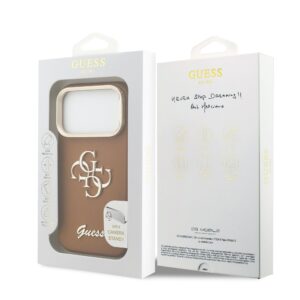 Guess 4G Logo met Camerastand functie iPhone 17 Pro hoesje – Bruin - 6
