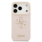 Guess 4G Logo met Camerastand functie iPhone 17 Pro hoesje - Roze
