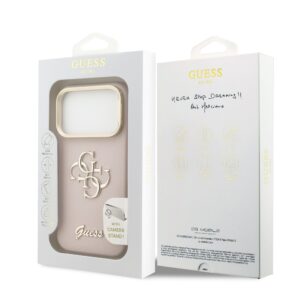 Guess 4G Logo met Camerastand functie iPhone 17 Pro hoesje – Roze - 6