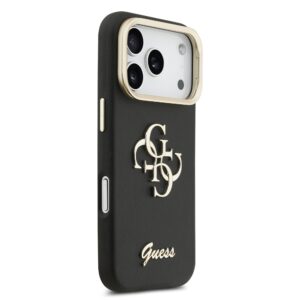 Guess 4G Logo met Camerastand functie iPhone 17 Pro hoesje – Zwart - 3