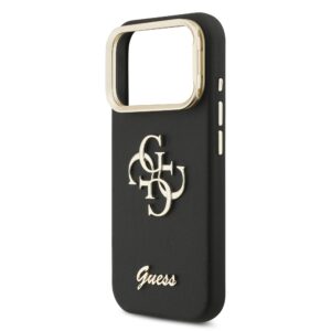 Guess 4G Logo met Camerastand functie iPhone 17 Pro hoesje – Zwart - 4