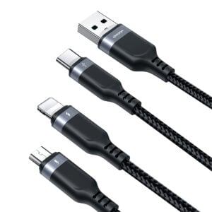 Joyroom Multi-Use 3.5A 3-in-1 Kabel – USB-A naar Lightning en Type-C en Micro-USB – 1,2 m – Zwart - 2