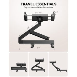 Joyroom tablet/telefoon houder hoofdsteun – 70–158 mm – Zwart - 6