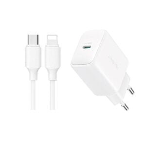 Joyroom – USB‑C PD 20W snellader + USB‑C naar Lightning kabel 1 meter – Wit Main Image