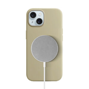 Solidenz Beige Siliconen iPhone 15 hoesje met MagSafe – Desert Sand - 1