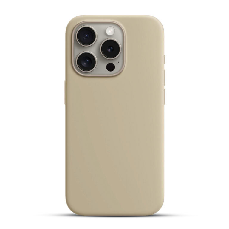 Solidenz Beige Siliconen iPhone 15 Pro hoesje met MagSafe - Desert Sand