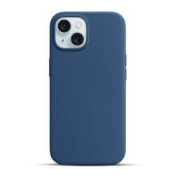 Solidenz Blauw Siliconen iPhone 15 hoesje met MagSafe - Navy Blue