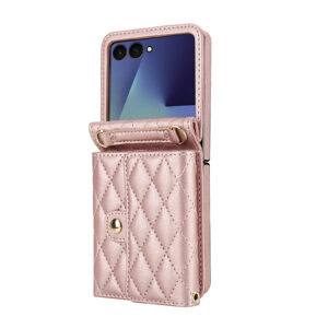 Solidenz Fashion Portemonnee hoesje met koord Samsung Galaxy Z Flip 7 – Roségoud - 6