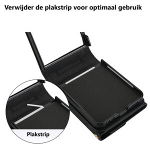 Solidenz Fashion Portemonnee hoesje met koord Samsung Galaxy Z Flip 7 – Zwart - 2