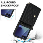 Solidenz Fashion Portemonnee hoesje met koord Samsung Galaxy Z Flip 7 – Zwart - 3