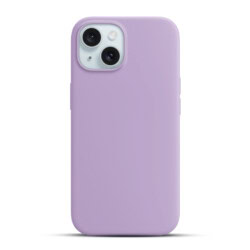 Solidenz Lila Siliconen iPhone 15 hoesje met MagSafe - Lavender