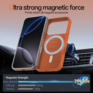 Solidenz Oranje Siliconen iPhone 17 Pro Max hoesje met MagSafe – Papaya - 4