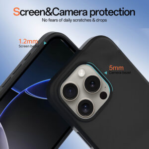 Solidenz Zwart Siliconen iPhone 15 Pro hoesje met MagSafe – Midnight Black - 2